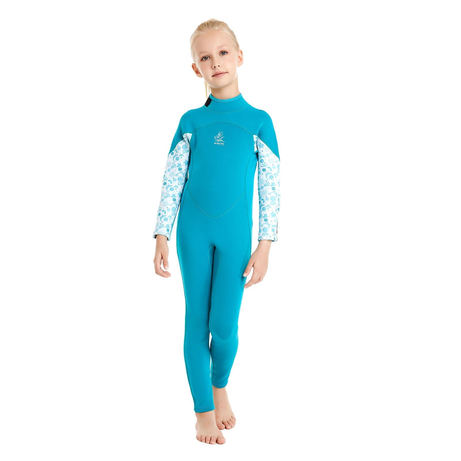 

MORGEN SKY Wetsuit Kids Swimsuit Full Suit Rash Guard Marine Sports Diving Water Play Pool Long Sleeves Long Pants Cold Protection Warmth Sunscreen зелёный