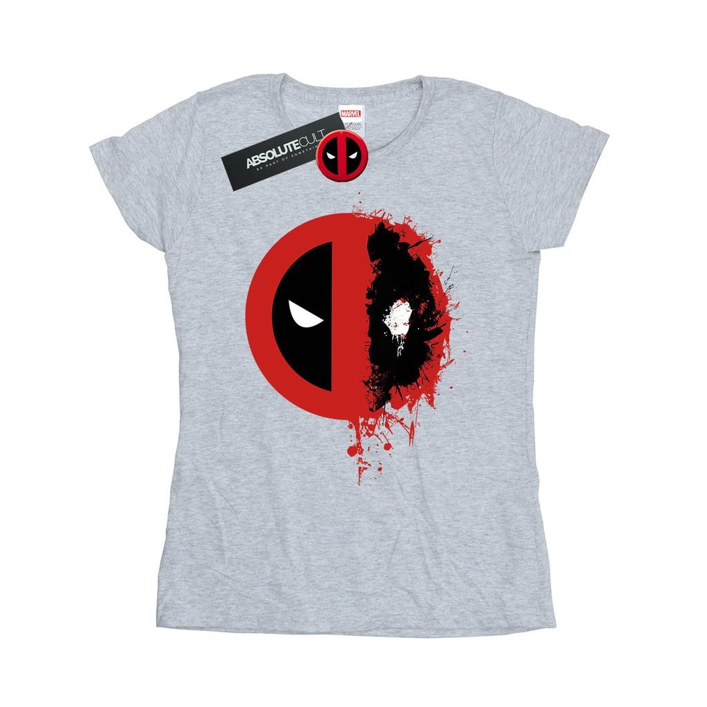 Marvel Damen/Damen Deadpool Split Splat Logo Baumwoll-T-Shirt