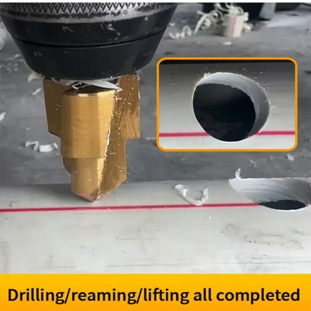 Hexagonal Handle Pipe Reaming Drill Bits Three Blade Plumbing Pipe Reamer Holes Shaping