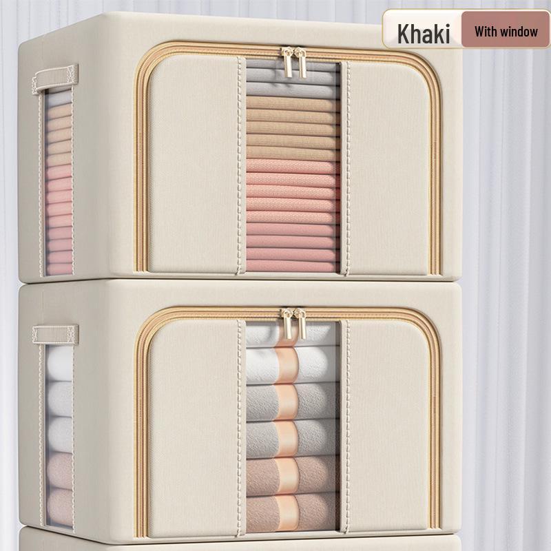 Cutie de depozitare impermeabilă din pânză Oxford cu cadru de oțel și design pliabil transparent pentru dulap, mașină sau depozitarea pilotei.