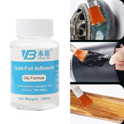 Gold Foil Sheets Gilding Adhesive 100ml Gilding Glue Metal Leaf Gilding Adhesive for Gold Leaf Craft Glass Wood Use