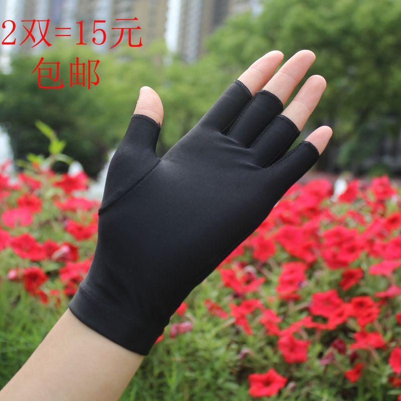 

Men s and Women s Thin Half Finger Sun Protection Gloves Half Tight Breathable Dance Anime Character Gloves Fishing Sports Elastic 2 pairs of black One size