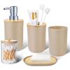 Bathroom Accessories Set - with Trash Can Toothbrush Holder Soap Dispenser Soap and Lotion Set Tumbler Cup