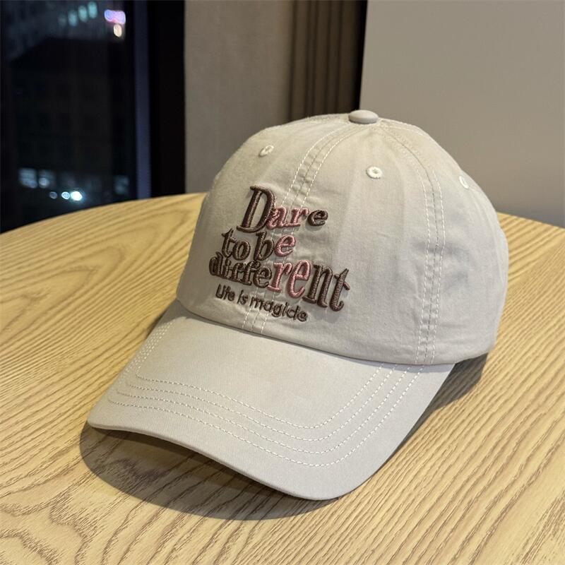 

Spring/Summer Korean-style large head circumference three-dimensional letter embroidered soft-top baseball cap, versatile for outings, flattering for Adult54-60Adjustable хаки