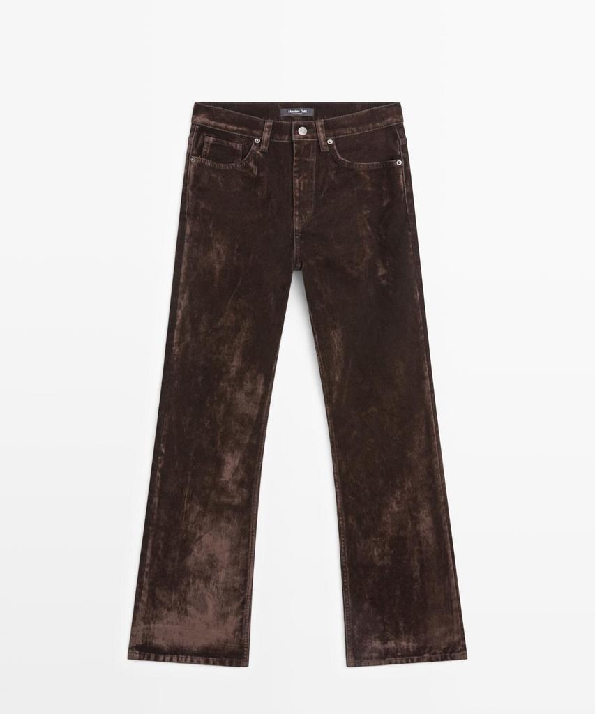 Masimodutti High-Waisted Flock Bootcut Jeans