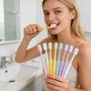 10 Peças Escova de Dentes Cabo Ergonômico Antiderrapante Pegada Grande e Grossa Cerdas Finas de 0,01 mm Limpeza Profunda Gengivas Sensíveis Escova de Dentes