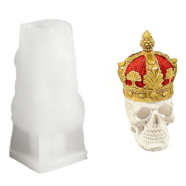 

Detailed Crucifix King Crowned Ornament Mould Skull Silicone Mold For Resin Art Candle Making And Plasters Casting