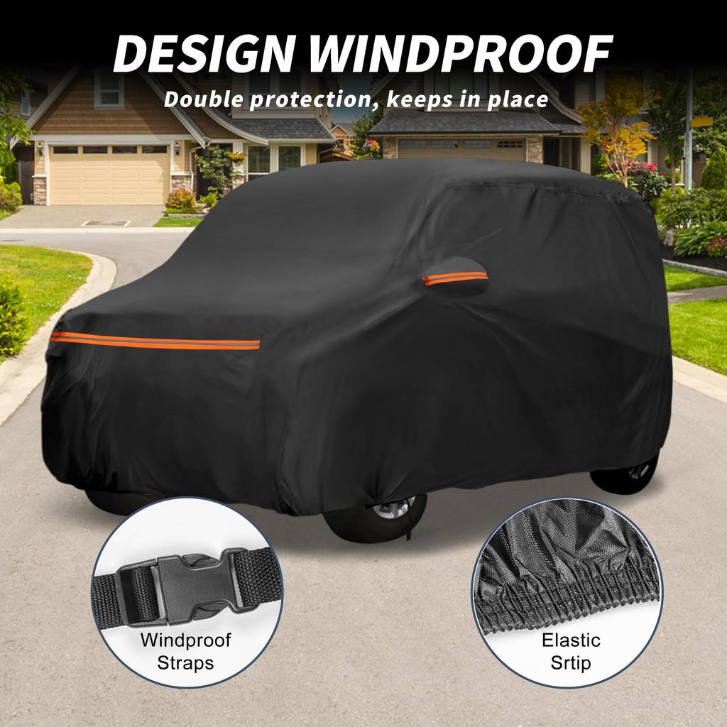 X AUTOHAUX Car Body Cover for Suzuki Every New Waterproof Fabric Lightweight and Comfortable for Paint Seat Door Windbreak Storage Sun Rainy Season