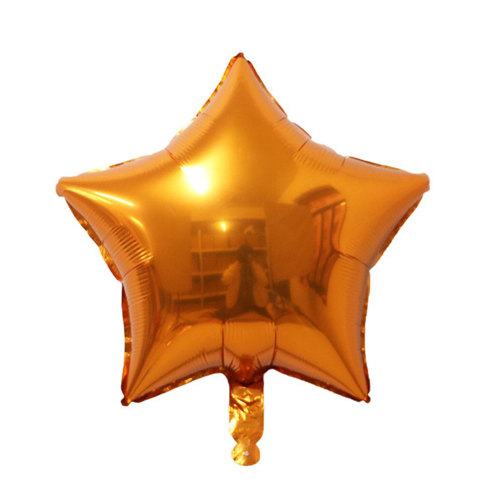 

18-дюймовый однотонный шар в форме персикового сердца-пентаграммы, украшение для дня рождения, свадьбы, вечеринки, звезда, алюминиевая фольга, газ 18 inch orange pentagram
