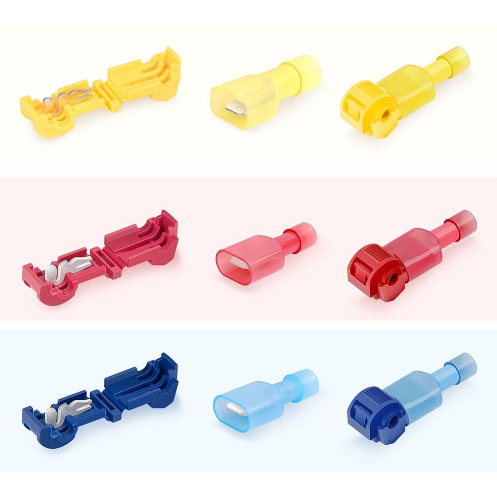 120Pcs T-Tap Connector Quick Electrical Cable Connector Snap Splice Lock Wire Terminal Waterproof Crimp Wire Terminal