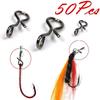50Pcs Carbon Steel Fishing Accessories Black Fly Fishing Snap Quick Change for Hook & Lures