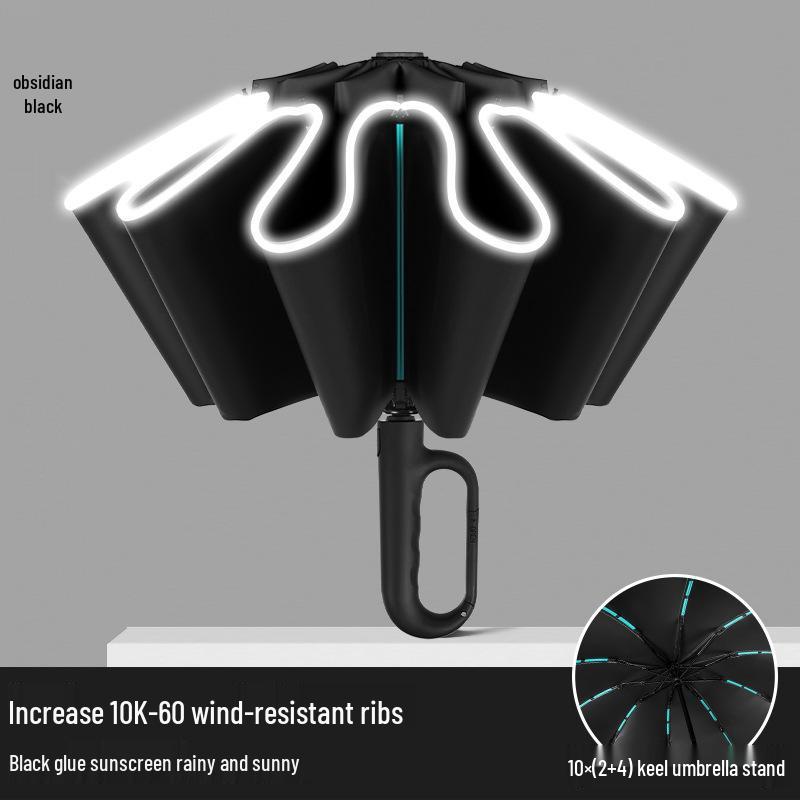 Sun & Rain 16-Rib Reverse Windproof UV Protection Umbrella