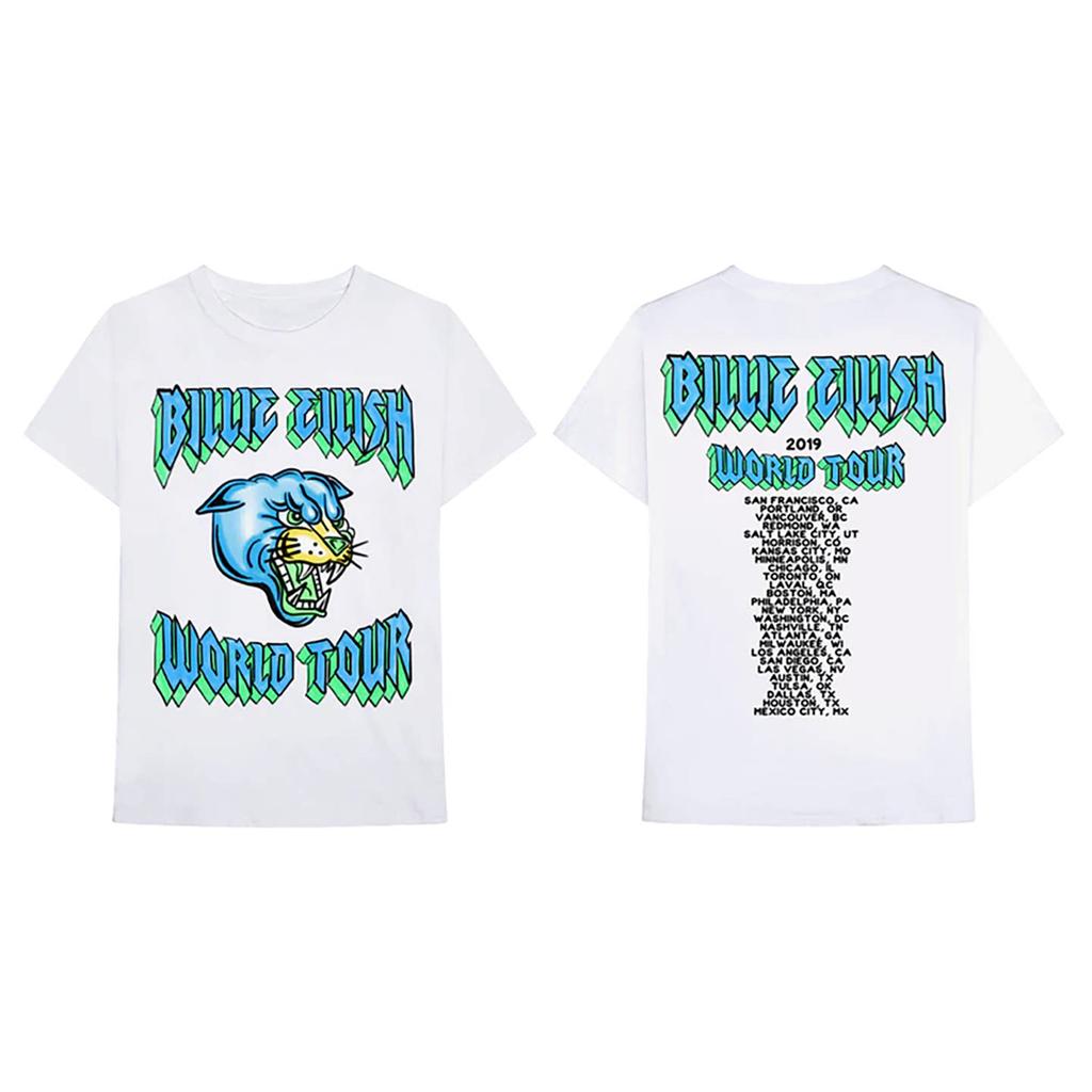 Billie Eilish American Singer Rock American Casual High Street Unisexs and Womens Summer Fashion Tshirt Short Sleeve Tops
