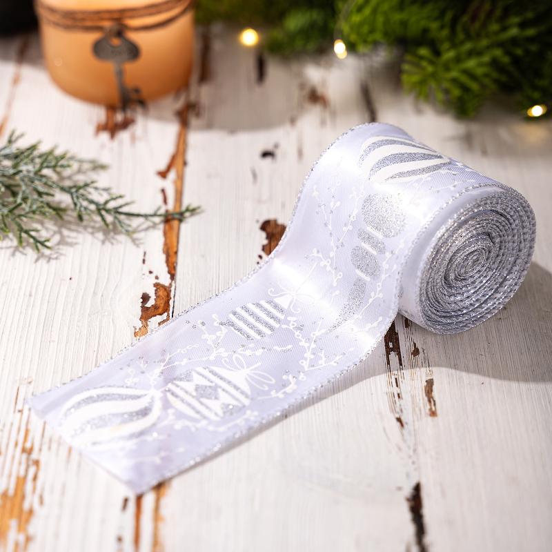 1 Roll Christmas Ribbon Diy Christmas Tree Decoration Wreath Decoration Gift Packaging Decoration Ribbon