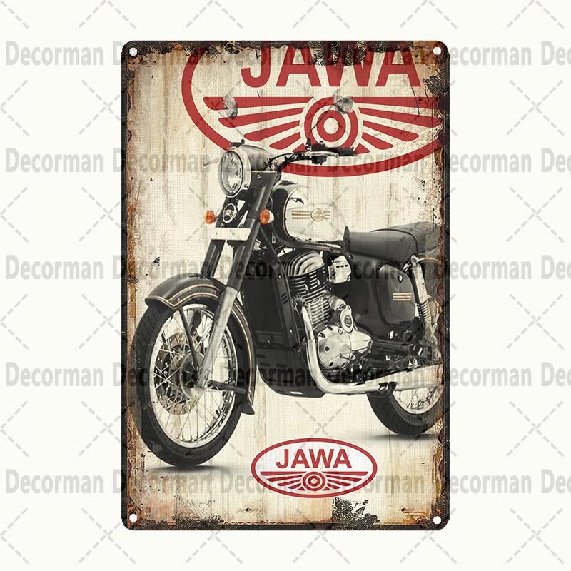 [ DecorMan]  JAWA BSA Motor Kovové Znamení Plakáty Vintage Malba Vlastní Klubová Dekorace LTA-1704 vintage dekor