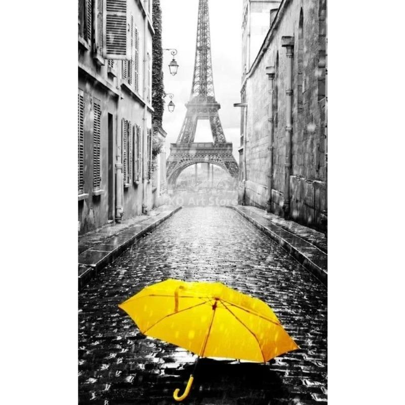 Nordic City Scenery Canvas Painting Yellow Wall Art Poster For Living Room Photograph European Landscape Picture Home Decor