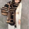 Black Checkered Cashmere Wool Scarf for Women – Soft Warm Winter & Fall Wrap