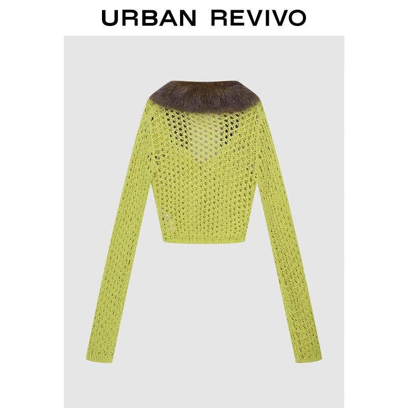 

Женский вязаный свитер с меховым воротником UR M