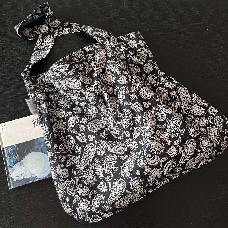 

Korean Style Ins Retro Multi-color Cashew Flower Cotton Bag Zheng Sumin Same All-matching Floral Cloth Single-shoulder Cross-body