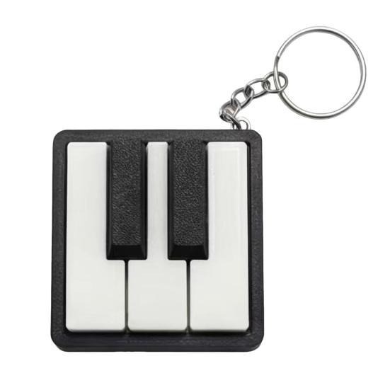 Mini Piano Keychain, Piano Key Clicker, Playable Fingertip Piano Stress Relief Toy with Metal Ring, Classic Black White Keys for Music Lovers And