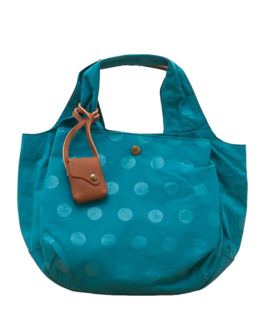 Tora Nylon DotCow Leather Tote, Size 1S, Women's, 11714-TQ (TQ) (Turquoise)