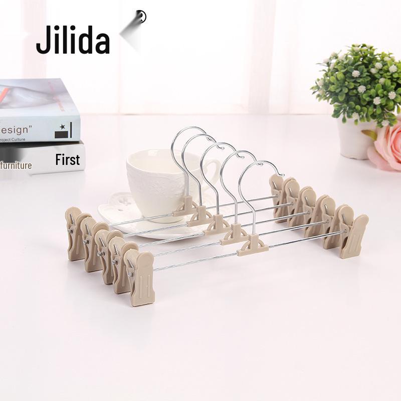 

Adjustable Lightweight Pants Rack with Strong Traceless Clips for Underwear, Skirts, and Hanfu Drying
