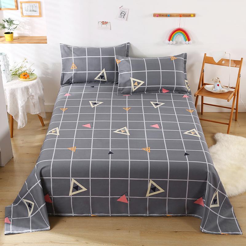 3Pcs Botanical Floral Pattern Bed Sheet Set 100% Cotton Skin-friendly Breathable Bedsheet Sets Home Flat Sheet with Pillowcases