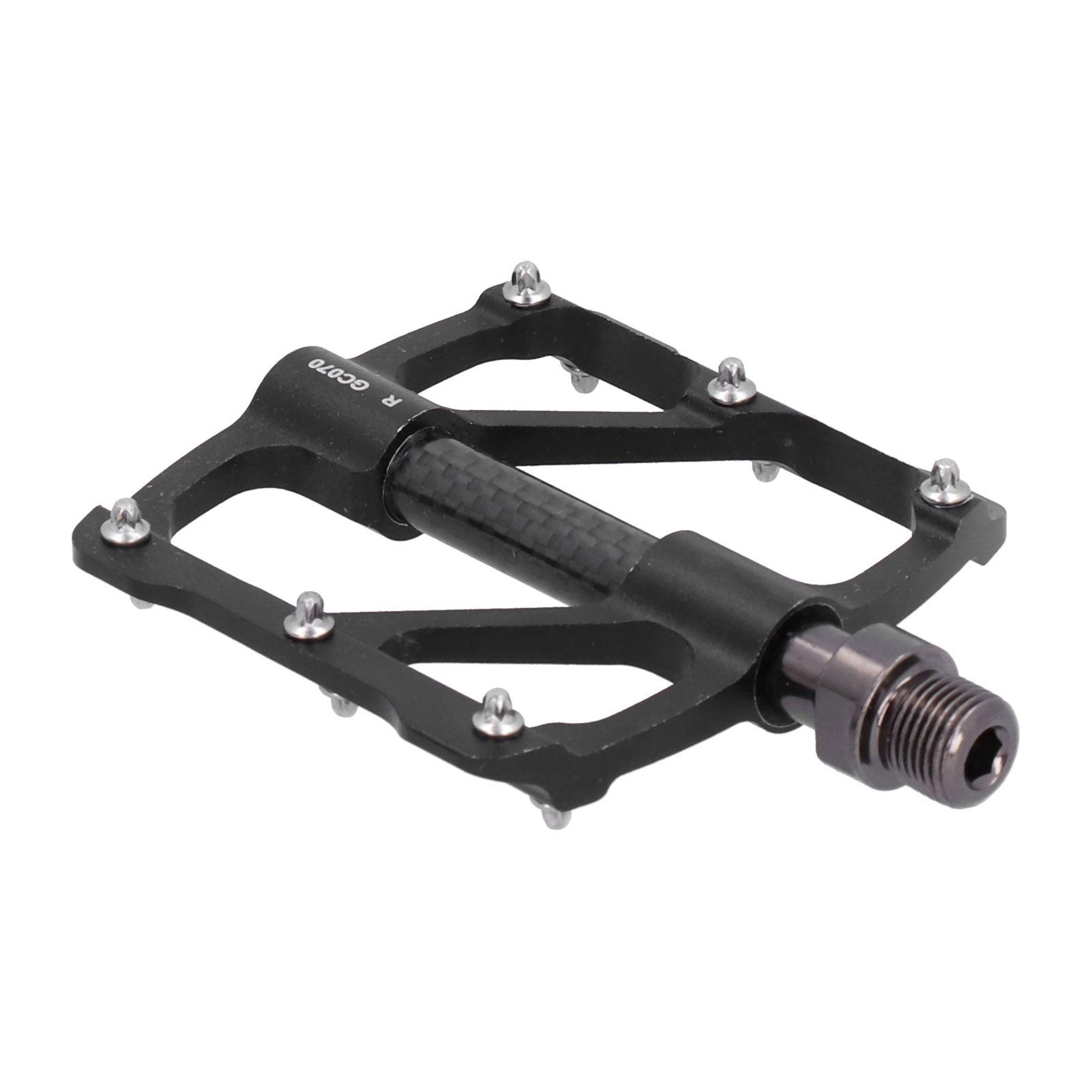 1 Pair Mountain Bike Pedals Road 3 Bearings Pedals with AntiSlip Nails(Black )