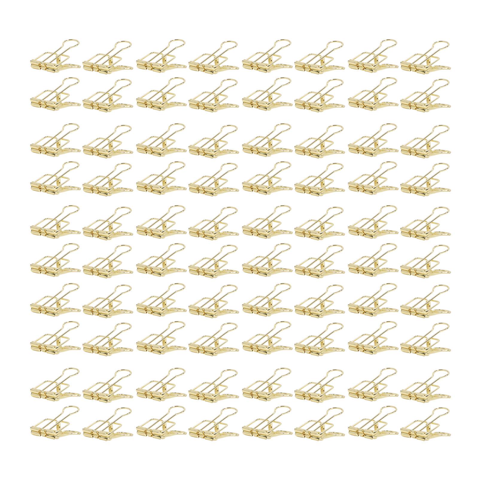 

80 шт. полых зажимов 0,7 дюйма прочные металлические полые крепкие зажимные зажимы для бумаги для домашнего офиса Gold