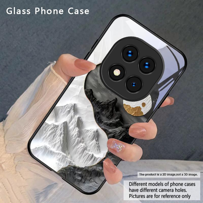 Snow Mountain Cluster For Redmi Note 8 9 9S 12S 10 Pro 11 12 13 Pro+ 14 Pro K60 Ultra 13C 14C A3 12 13 Black Glass Phone Case