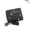 Ladies' Fashion Tassel Zipper Short Wallet & Card Holder with Multi-Card Slots and Coin Purse