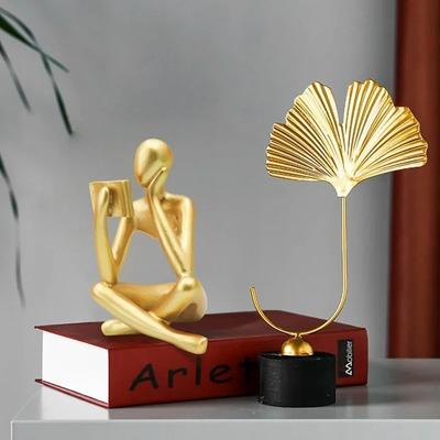 New Suitable for Home Art Ornament Modern Aesthetic Figurine Decoration Abstract Reading Statue Thinker Sculptures 1pcs