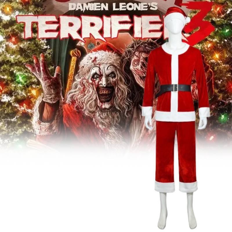 3 Terrifier Cosplay Costume Mask Glasses Set Halloween Party Horror Play Role