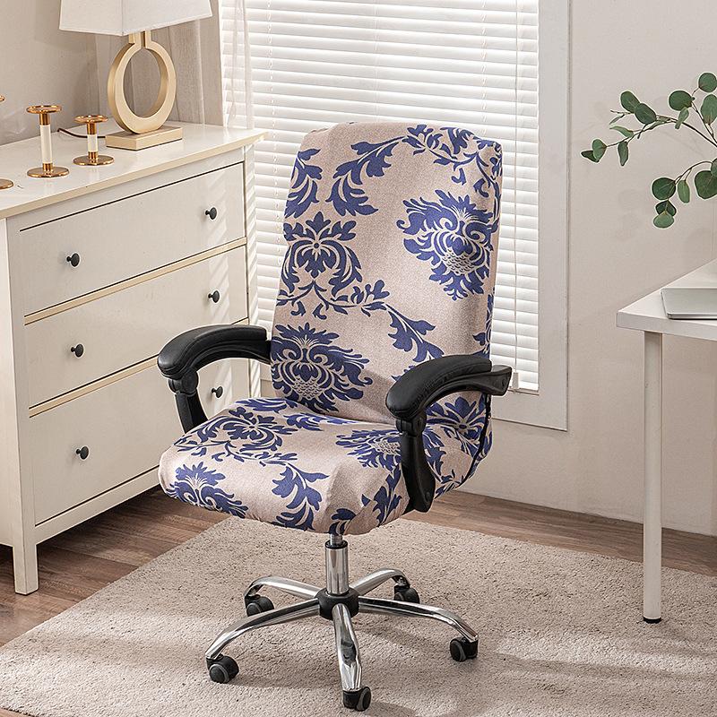 Neue Farbe Büro Reißverschluss Stuhlbezug Drehbar Computer Hotel Stuhlbezug Einteilig Armlehne Elastisch Chefsesselbezug
