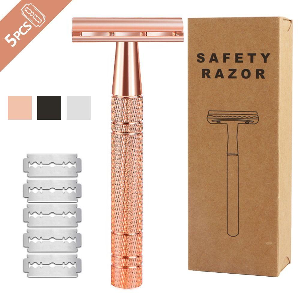 Rose Gold Silver Portable Hair Removal Tool Male Handle Womens Classic Men Shaving Manual Shaver Safety Razor Double Edge Razor