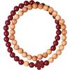 Cinnabar Purple-Gold Sand Multi-Circle Peach Wood Bracelet for Women, Zodiac Style