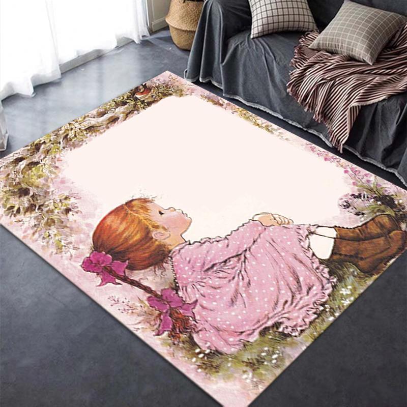 2025 New Sarah Kay Carpet Rug for Living Room Bedroom Home Sofa Decoration,Kids Play Non-slip Floor Mat143