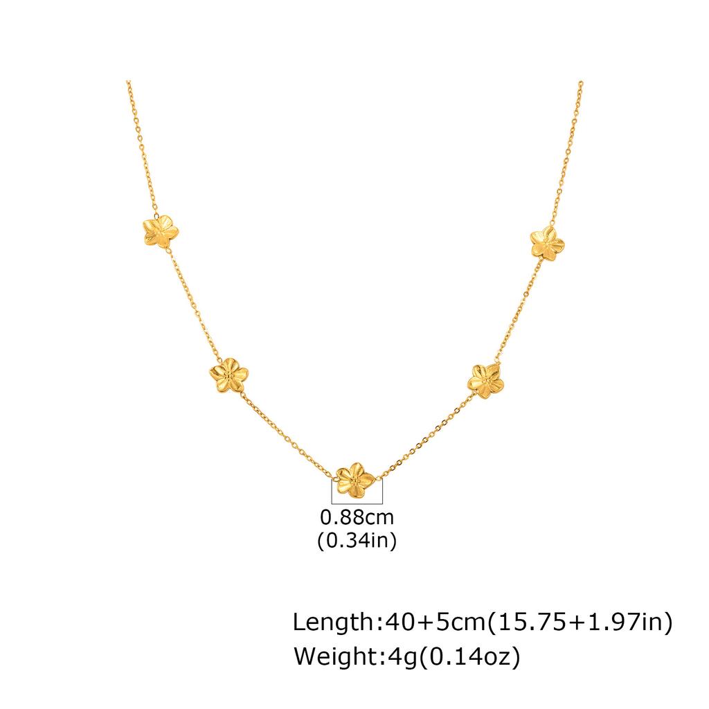 Jewelry Women'S Stainless Steel Gold Fine Necklace Flower Butterfly Heart Four Leaf Flower Element 228