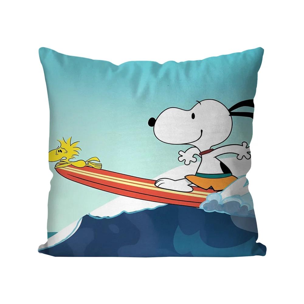 1Pc Comic Character S-Snoopy Pillow Case Square Pillow Bedroom Sofa Leisurecomfort Cushion Car Living Room Home Decoration 40X40