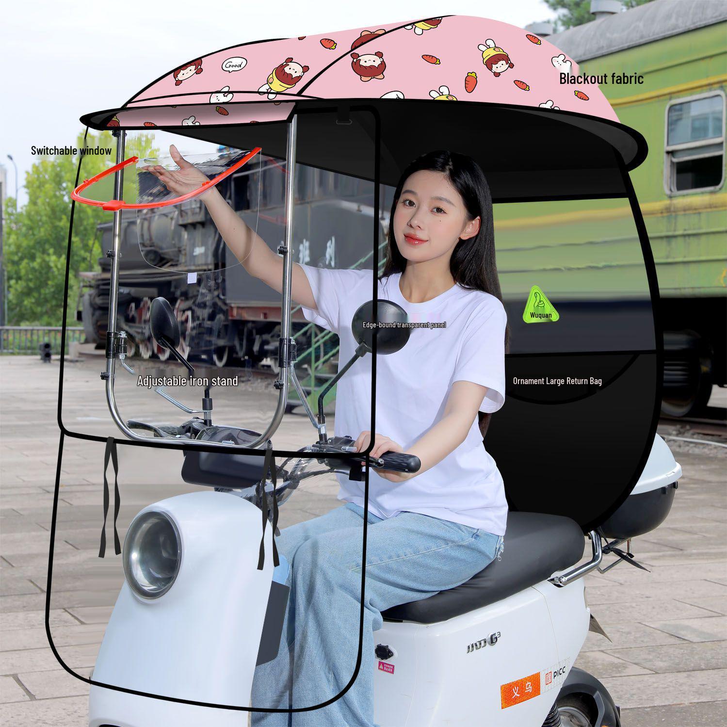 

Потовщений дощозахисний навіс для електромобіля, навіс для автомобіля, мотоцикла та трицикла With Rearview Mirror Model