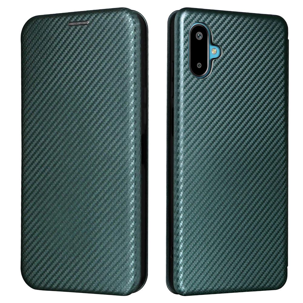 For Samsung Galaxy F06 5G/M06 5G Case Carbon Fiber Texture Drop-Proof PU Leather Phone Cover