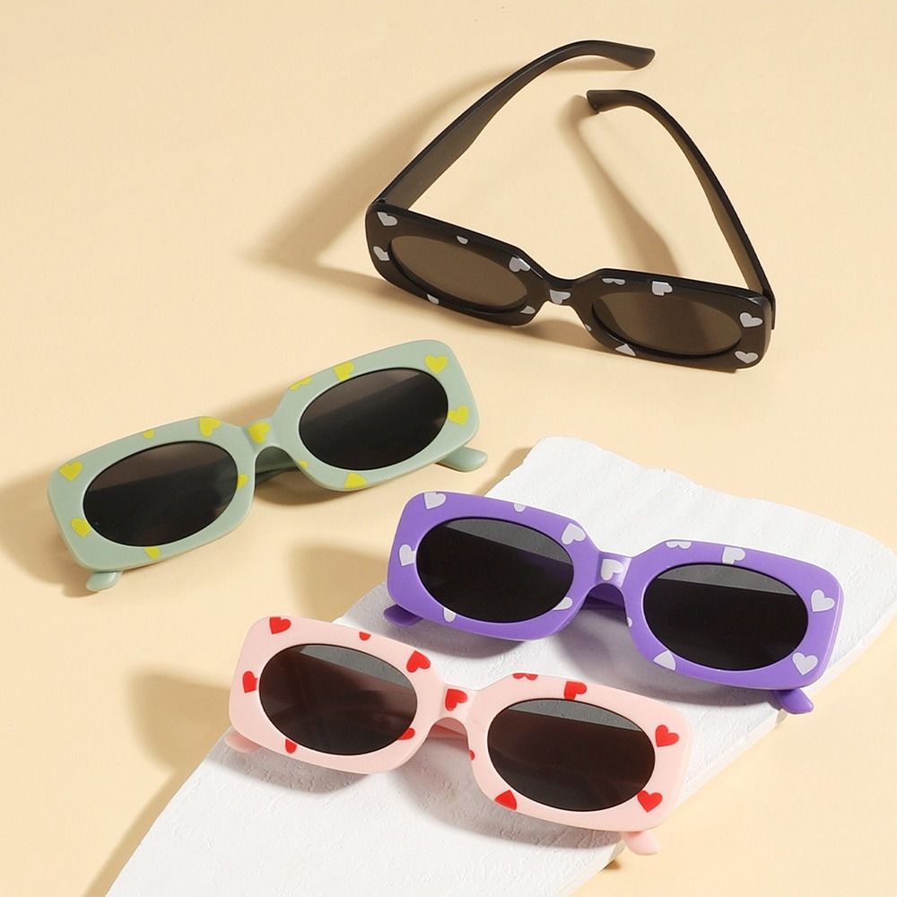 Sun Protection Kids Rectangular Sun Glasses UV400 Girls Boys Shades Vintage Eyewear