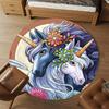 1pc Unicorn Flowers Round Chair mat Area Rug - Non-Slip, Floor Mat for Office, Bedroom, and Indoor Decor c1125419