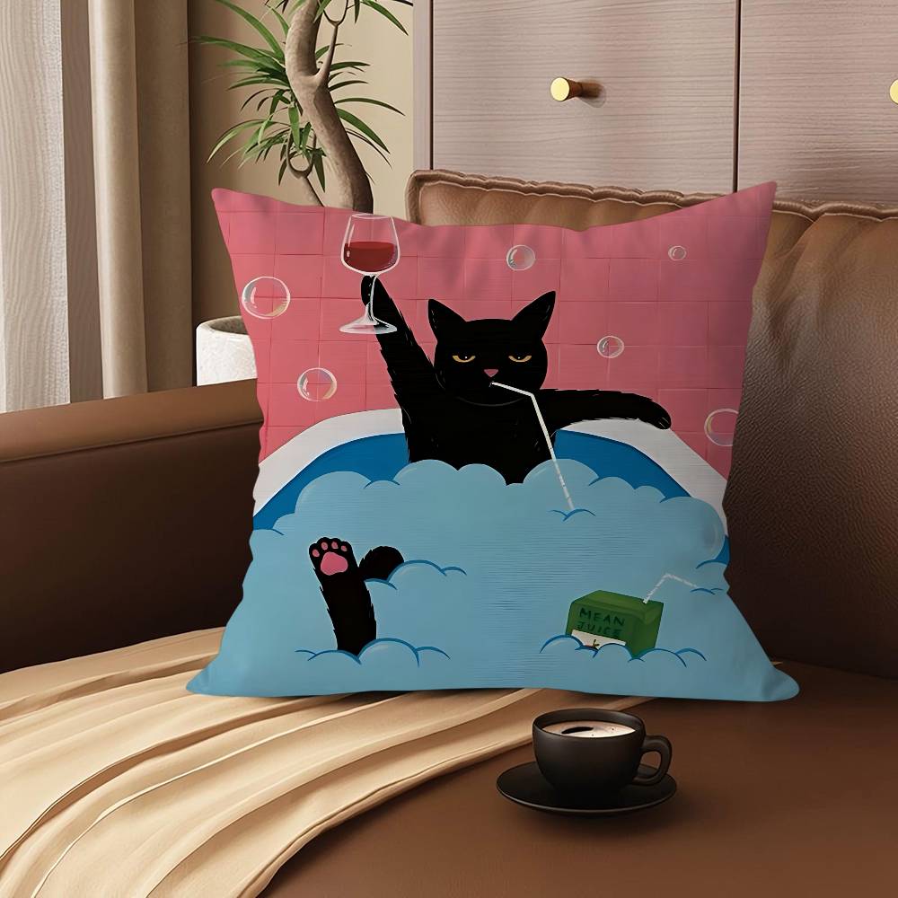 Niedliches Cartoon Katze Kissen Geschenk Heim Büro Dekoration Schlafzimmer Sofa Auto Kissenbezug Hülle 45x45