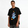 Halloween Funny Blue Cat Pumpkin Print T-Shirt Unisex Casual Holiday Vibe Top Pure cotton T-shirt