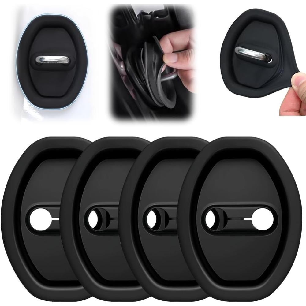 Car silicone door lock protective cover, upgraded silicone car door lock cover, universal car exterior accessory suitable for all car models Pack of 4 чёрный