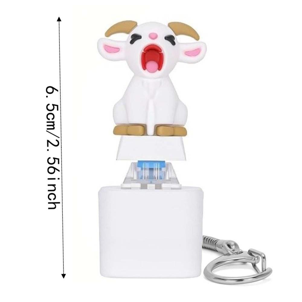 Sound-Effekt Schreien Ziege Schlüsselanhänger LED-Leuchtend Klingender Schlüsselring Fidget Knopf Spielzeug Schultasche