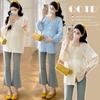 Spring 2026 Pleated Round Neck Maternity Doll Shirt