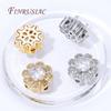 Style Multiple Plaqué Or 14K Perles Zircon pour Fabrication de Bijoux, Perles Espacement Métal, Perles Fleurs Rondes Séparateurs Accessoires DIY