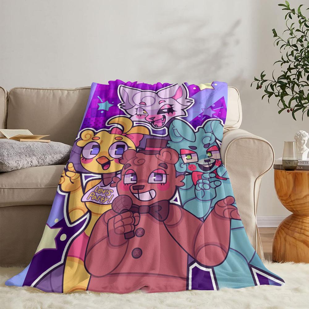 GUOYU Blanket FfNAFS At Freddys Throw Soft Flannel Throw Summer Blanket Lightweight Cozy Nap Blanket for Sofa Bed Travel
